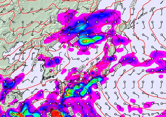 Japan forecast chart for Saturday, September 14th, 2024 at 12:00 PM