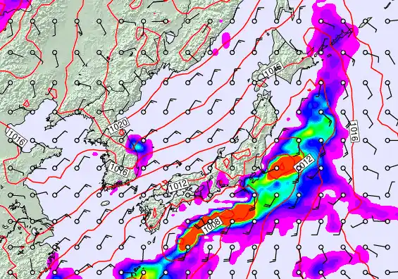 Japan forecast chart for Friday, September 27th, 2024 at 6:00 PM