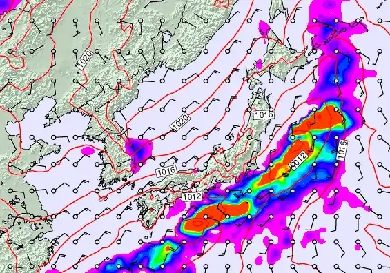 Japan forecast chart for Saturday, September 28th, 2024 at 12:00 AM
