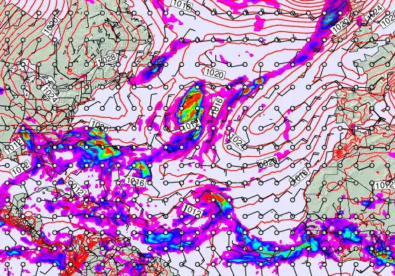 North Atlantic forecast chart for Saturday, September 14th, 2024 at 12:00 PM