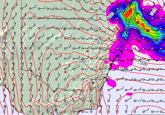 New South Wales forecast chart for Saturday, September 28th, 2024 at 12:00 AM