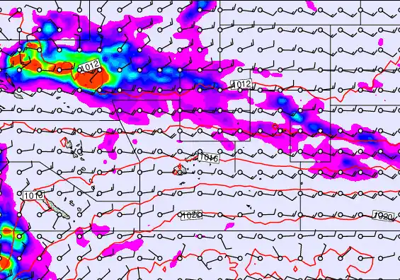 Pacific Islands forecast chart for Saturday, September 28th, 2024 at 12:00 AM