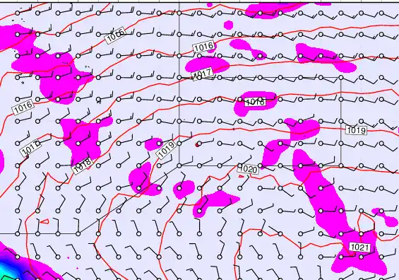 Pitcairn Island forecast chart for Saturday, September 14th, 2024 at 12:00 PM