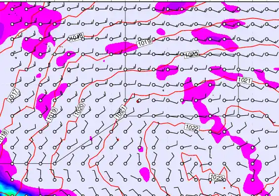 Pitcairn Island forecast chart for Saturday, September 14th, 2024 at 6:00 PM