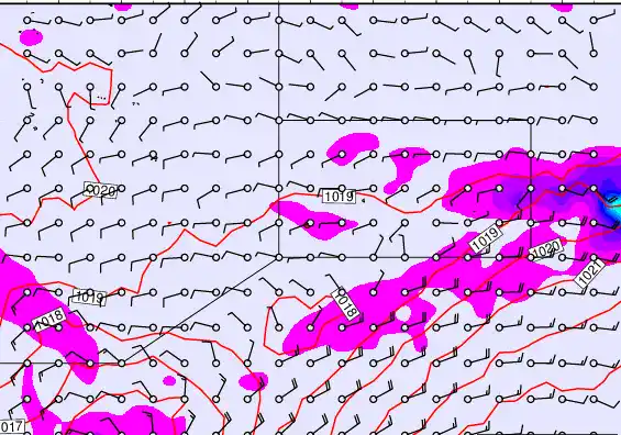 Pitcairn Island forecast chart for Friday, September 27th, 2024 at 6:00 PM