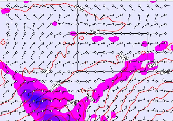 Pitcairn Island forecast chart for Saturday, September 28th, 2024 at 12:00 AM