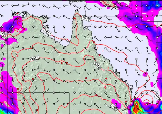 Queensland forecast chart for Friday, September 27th, 2024 at 6:00 PM