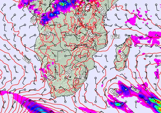 South Africa forecast chart for Saturday, September 28th, 2024 at 12:00 AM