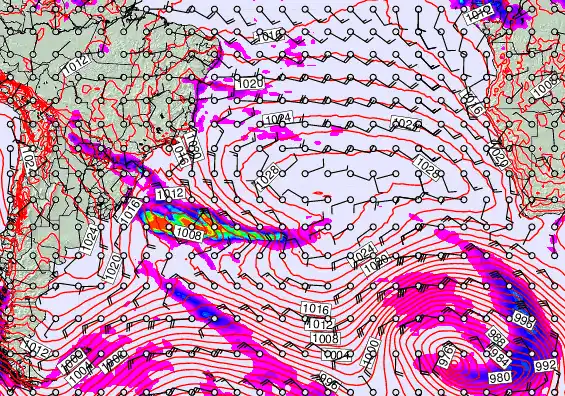 South Atlantic forecast chart for Saturday, September 14th, 2024 at 12:00 PM