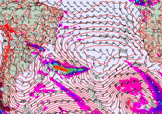 South Atlantic forecast chart for Saturday, September 14th, 2024 at 6:00 PM