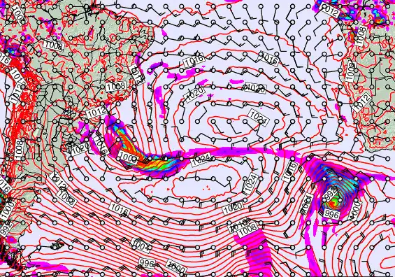 South Atlantic forecast chart for Friday, September 27th, 2024 at 6:00 PM