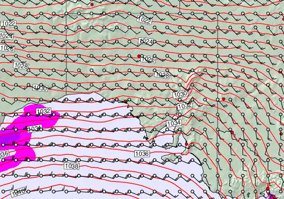 South Australia forecast chart for Saturday, September 14th, 2024 at 6:00 PM