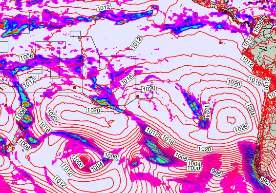 South Pacific forecast chart for Saturday, September 14th, 2024 at 6:00 PM