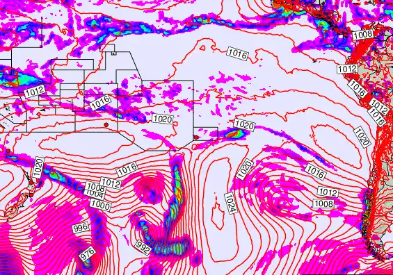 South Pacific forecast chart for Friday, September 27th, 2024 at 6:00 PM