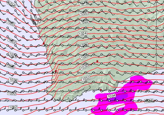 Perth forecast chart for Saturday, September 14th, 2024 at 6:00 PM