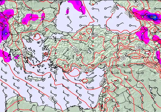 Turkey forecast chart for Saturday, September 14th, 2024 at 6:00 PM