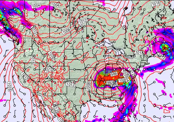 USA forecast chart for Friday, September 27th, 2024 at 6:00 PM