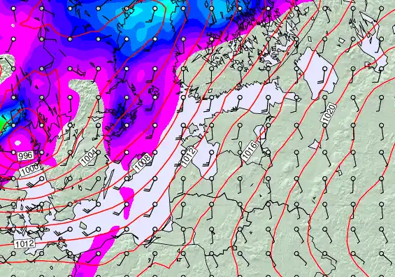 Estonia forecast chart for Monday, December 1st, 2025 at 12:00 AM
