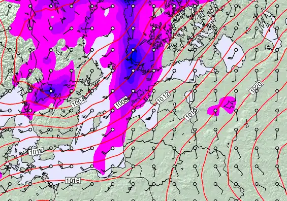 Estonia forecast chart for Monday, December 1st, 2025 at 6:00 AM