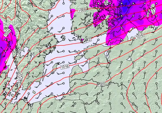 Estonia forecast chart for Monday, December 1st, 2025 at 6:00 PM