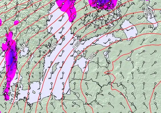 Estonia forecast chart for Tuesday, December 2nd, 2025 at 6:00 PM