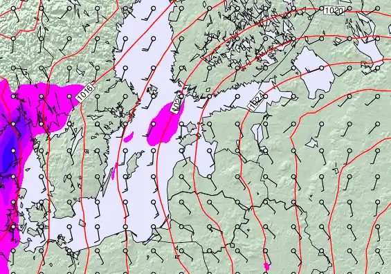 Estonia forecast chart for Wednesday, December 3rd, 2025 at 12:00 PM