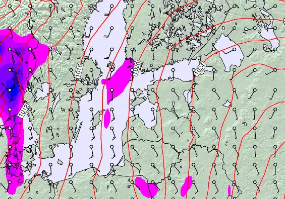 Estonia forecast chart for Wednesday, December 3rd, 2025 at 6:00 PM