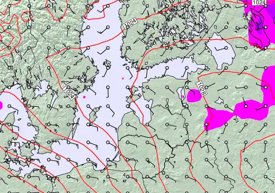 Estonia forecast chart for Friday, December 5th, 2025 at 6:00 PM