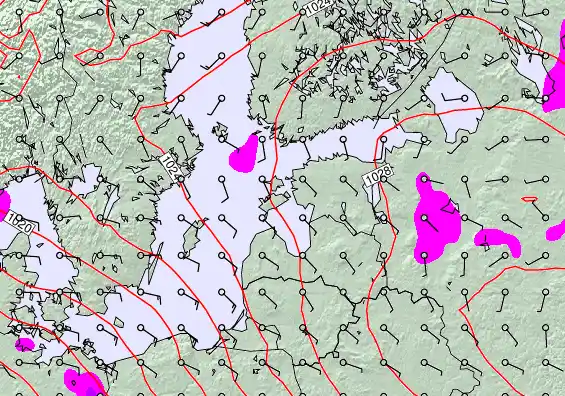 Estonia forecast chart for Saturday, December 6th, 2025 at 12:00 AM