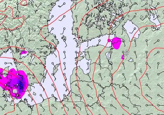 Estonia forecast chart for Saturday, December 6th, 2025 at 12:00 PM