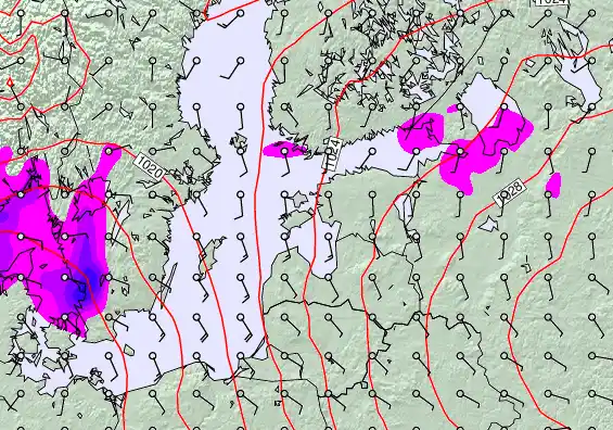 Estonia forecast chart for Saturday, December 6th, 2025 at 6:00 PM