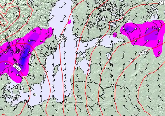 Estonia forecast chart for Sunday, December 7th, 2025 at 12:00 AM