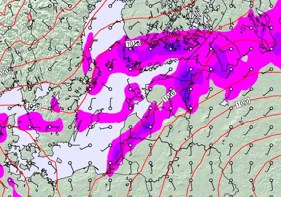Estonia forecast chart for Monday, December 8th, 2025 at 6:00 PM