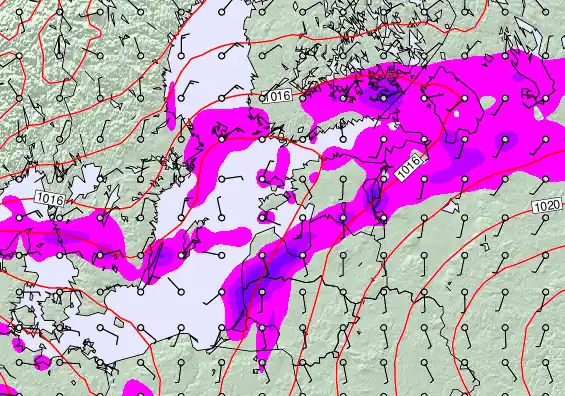 Estonia forecast chart for Tuesday, December 9th, 2025 at 12:00 AM