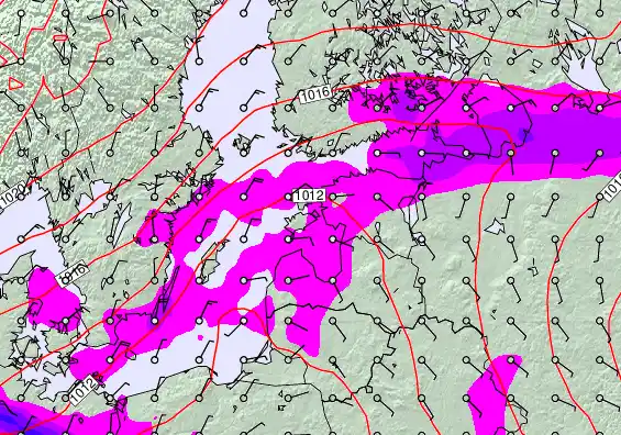 Estonia forecast chart for Tuesday, December 9th, 2025 at 12:00 PM