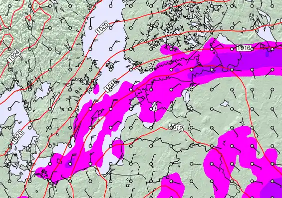 Estonia forecast chart for Tuesday, December 9th, 2025 at 6:00 PM