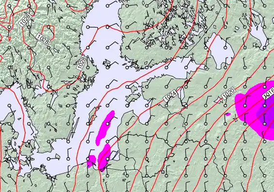 Estonia forecast chart for Wednesday, December 10th, 2025 at 12:00 PM