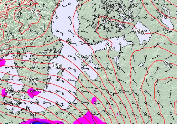 Estonia forecast chart for Thursday, February 5th, 2026 at 6:00 AM