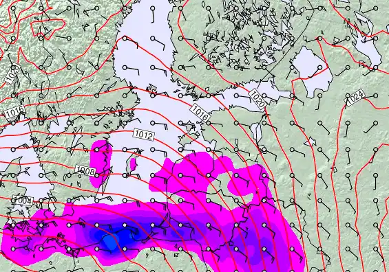 Estonia forecast chart for Thursday, February 5th, 2026 at 6:00 PM