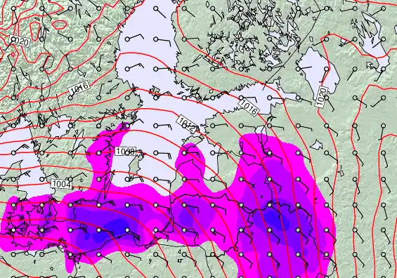 Estonia forecast chart for Friday, February 6th, 2026 at 12:00 AM