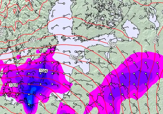 Estonia forecast chart for Friday, February 6th, 2026 at 12:00 PM