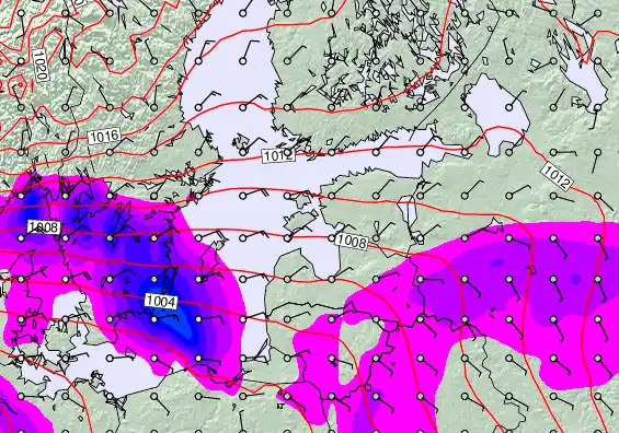 Estonia forecast chart for Saturday, February 7th, 2026 at 12:00 AM