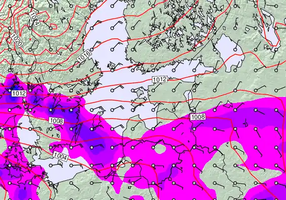 Estonia forecast chart for Saturday, February 7th, 2026 at 6:00 AM