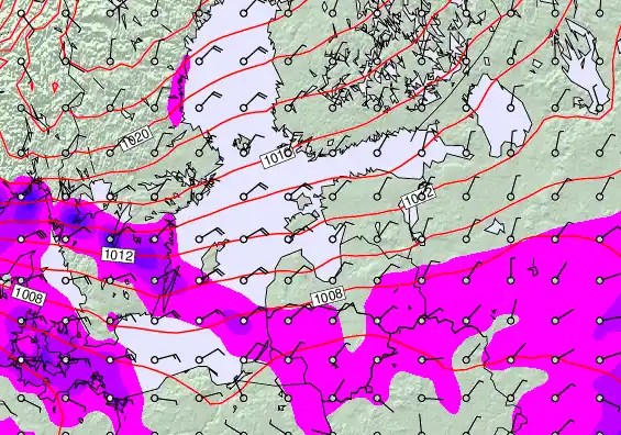 Estonia forecast chart for Saturday, February 7th, 2026 at 12:00 PM