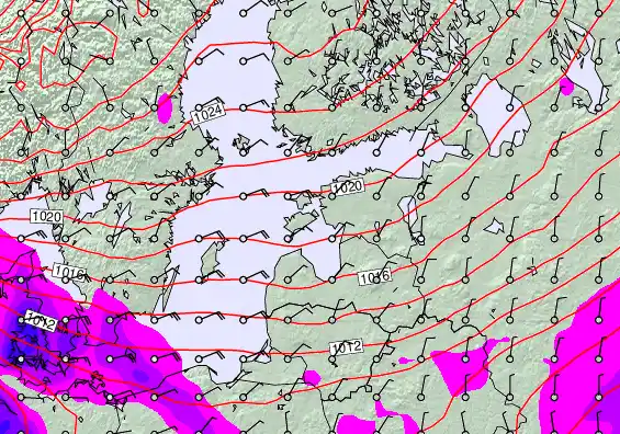 Estonia forecast chart for Sunday, February 8th, 2026 at 12:00 AM