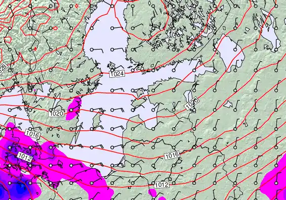 Estonia forecast chart for Sunday, February 8th, 2026 at 6:00 AM