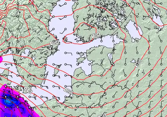 Estonia forecast chart for Sunday, February 8th, 2026 at 6:00 PM