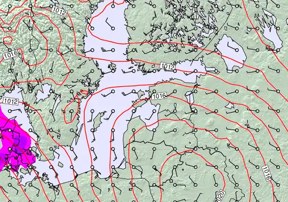 Estonia forecast chart for Monday, February 9th, 2026 at 6:00 PM
