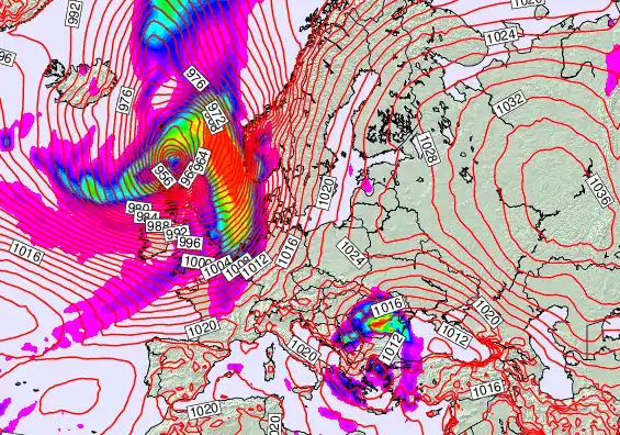 Europe forecast chart for Saturday, October 4th, 2025 at 12:00 AM