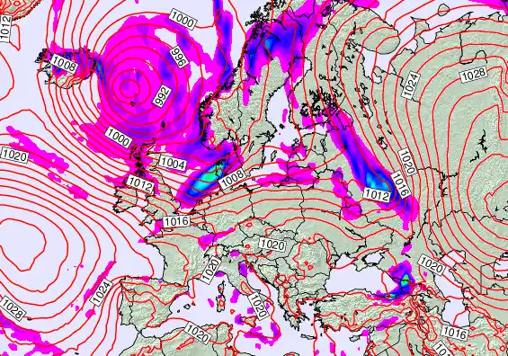 Europe forecast chart for Friday, October 10th, 2025 at 6:00 AM